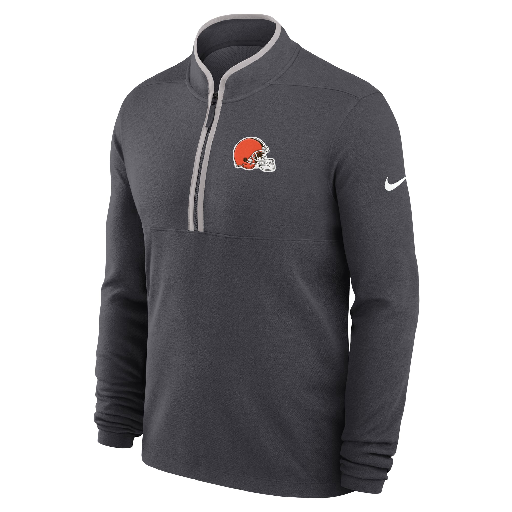 Men's Nike Anthracite Cleveland Browns Primetime Victory Dri-FIT Half-Zip Pullover